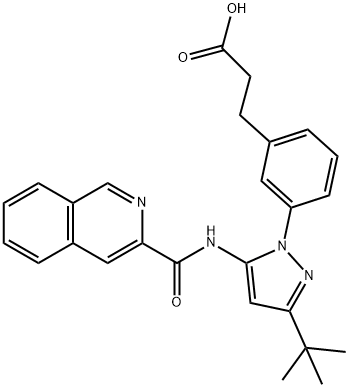 Benzenepropanoic  acid,  3-[3-(1,1-dimethylethyl)-5-[(3-isoquinolinylcarbonyl)amino]-1H-pyrazol-1-yl]-|