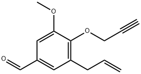 3-アリル-5-メトキシ-4-(2-プロピン-1-イルオキシ)ベンズアルデヒド 化学構造式