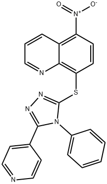 87236-39-3 5-Nitro-8-((4-phenyl-5-(4-pyridyl)-4H-1,2,4-triazol-3-yl)thio)quinolin e