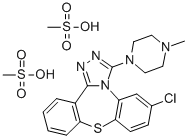 Dibenzo(b,f)-1,2,4-triazolo(4,3-d)(1,4)thiazepine, 6-chloro-3-(4-methy l-1-piperazinyl)-, dimethanesulfonate 结构式