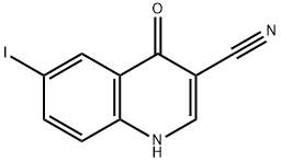 4-Hydroxy -6-iodoquinoline-3- carbonitrile Struktur