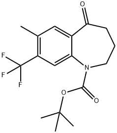 1H-1-Benzazepine-1-carboxylic acid, 2,3,4,5-tetrahydro-7-Methyl-5-oxo-8-(trifluoroMethyl)-, 1,1-diMethylethyl ester 化学構造式