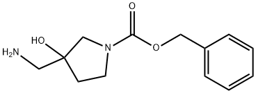 1-Cbz-3-aminomethyl-3-hydroxypyrrolidine 化学構造式