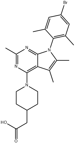 872865-11-7 2-(1-(7-(4-溴-2,6-二甲基苯基)-2,5,6-三甲基-7H-吡咯并[2,3-D]嘧啶-4-基)哌啶-4-基)乙酸