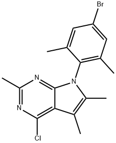 7H-Pyrrolo[2,3-d]pyriMidine, 7-(4-broMo-2,6-diMethylphenyl)-4-chloro-2,5,6-triMethyl- Structure