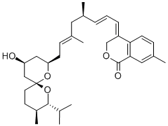 3,4-Dihydro-4-[(1E,2E,4R,6E)-8-[(2R,4S,6R,8R,9S)-4-hydroxy-9-methyl-8-(1-methylethyl)-1,7-dioxaspiro[5.5]undec-2-yl]-4,6-dimethyl-2,6-octadienylidene]-7-methyl-1H-2-benzopyran-1-one,87292-16-8,结构式