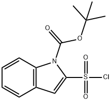 2-(氯磺酰基)-1H-吲哚-1-甲酸叔丁酯,872983-77-2,结构式