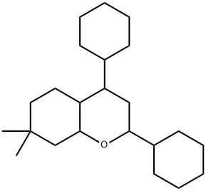2,4-dicyclohexyl-7,7-dimethyl-2,3,4,4a,5,6,8,8a-octahydrochromene Struktur