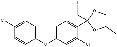 2-(BROMOMETHYL)-2-[2-CHLORO-4-(4-CHLOROPHENOXY)PHENYL]-4-METHYL-1,3-DIOXOLANE|2-(溴甲基)-2-[2-氯-4-(4-氯苯氧基)苯基]-4-甲基-1,3-二氧戊环