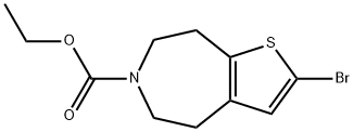 2-BROMO-4,5,7,8-TETRAHYDRO-6H-THIENO[2,3-D]AZEPINE-6-CARBOXYLIC ACID, ETHYL ESTER 化学構造式