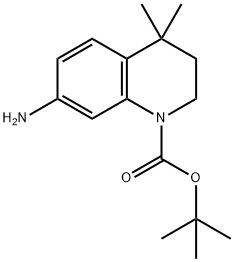 7-Amino-4,4-dimethyl-3,4- dihydro-2H-quinoline-1-carboxylic acid tert-butyl ester 化学構造式