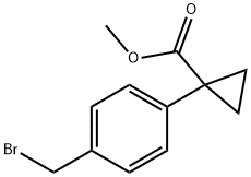 1-(4-broMoMethyl-phenyl)-cyclopropanecarboxylic acid Methyl ester Structure