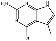 4-氯-5-碘-7H-吡咯并[2,3-D]嘧啶-2-胺 结构式
