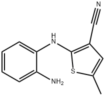 2-(2-アミノアニリノ)-5-メチル-3-チオフェンカルボニトリル 化学構造式