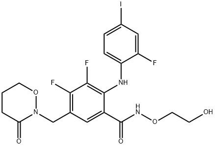 3,4-difluoro-2-(2-fluoro-4-iodophenylaMino)-N-(2-hydroxyethoxy)-5-((3-oxoMorpholino)Methyl)benzaMide