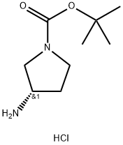 (S)-3-氨基吡咯烷-1-羧酸叔丁酯盐酸盐,874140-63-3,结构式