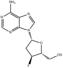 3'-Fluoro-2',3'-dideoxyadenosine Struktur