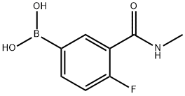 4-氟-3-(甲基氨甲酰基)苯基硼酸, 874219-19-9, 结构式