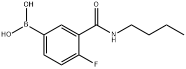 3-(N-丁基氨甲酰基)-4-氟苯基硼酸,874219-23-5,结构式