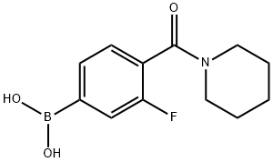 3-氟-4-(哌啶-1-羰基)苯基硼酸,874289-10-8,结构式