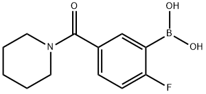 2-FLUORO-5-(PIPERIDINE-1-CARBONYL)BENZENEBORONIC ACID Structure