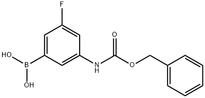 3-(CBZ-AMINO)-5-FLUOROPHENYLBORONIC ACID, 874290-61-6, 结构式