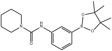 N-(3-(4,4,5,5-Tetramethyl-1,3,2-dioxaborolan-2-yl)phenyl)piperidine-1-carboxamide,874299-01-1,结构式