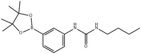 1-butyl-3-(3-(4,4,5,5-tetramethyl-1,3,2-dioxaborolan-2-yl)phenyl)urea Struktur