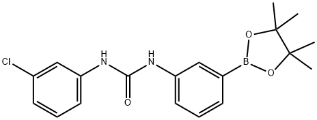 1-(3-氯苯)-3-(3-(4,4,5,5-四甲基-1,3,2-二氧硼杂环戊烷-2-基)苯)脲 结构式