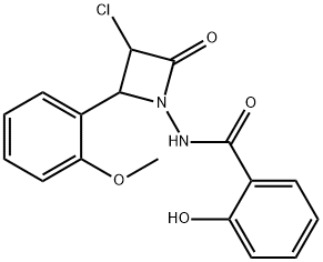 N-[3-chloro-2-(2-methoxyphenyl)-4-oxo-azetidin-1-yl]-2-hydroxy-benzami de Structure