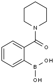 [2-(1-哌啶羰基)苯基]-硼酸 结构式