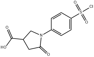 1-[4-(氯磺酰基)苯基]-5-氧代吡咯烷-3-羧酸,874496-79-4,结构式