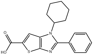 1H-Thieno[2,3-d]imidazole-5-carboxylic  acid,  1-cyclohexyl-2-phenyl- Structure