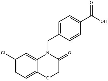 4-[(6-Chloro-2,3-dihydro-3-oxobenzo[b][1,4]oxazin-4-yl)methyl]benzoic acid, 4-(4-Carboxybenzyl)-6-chloro-2,3-dihydro-3-oxo-4H-1,4-benzoxazine Struktur