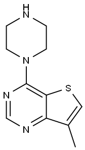 7-甲基-4-(哌嗪-1-基)噻吩并[3,2-D]嘧啶,874781-16-5,结构式