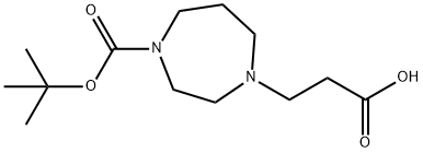 3-[4-(TERT-ブチルトキシカルボニル)-1,4-ジアゼパン-1-イル]プロパン酸 化学構造式