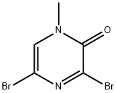 3,5-ジブロモ-1-メチルピラジン-2(1H)-オン 化学構造式