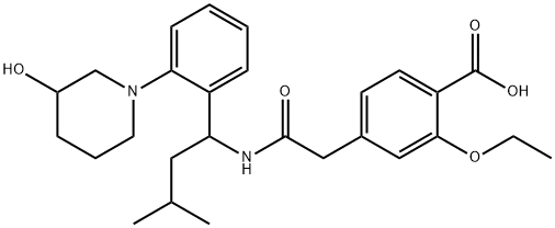 2-Ethoxy-4-[2-[[1-[2-(3-hydroxy-1-piperidinyl)phenyl]-3-methylbutyl]amino]-2-oxoethyl]benzoic Acid