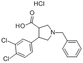 1-BENZYL-4-(3,4-DICHLORO-PHENYL)-PYRROLIDINE-3-CARBOXYLIC ACID HYDROCHLORIDE,874990-78-0,结构式