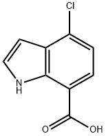 4-クロロ-1H-インドール-7-カルボン酸 化学構造式