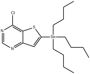 4-CHLORO-6-(TRIBUTYLSTANNYL)-THIENO[3,2-D]PYRIMIDINE 结构式