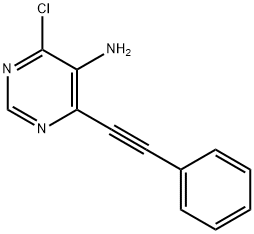 4-氯-6-(苯基乙炔基)嘧啶-5-胺, 875340-49-1, 结构式