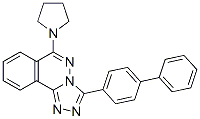 s-Triazolo(3,4-a)phthalazine, 3-(1,1'-biphenyl-4-yl)-6-(1-pyrrolidinyl)- 化学構造式