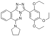 1,2,4-Triazolo(3,4-a)phthalazine, 6-(1-pyrrolidinyl)-3-(2,4,5-triethox yphenyl)- 化学構造式