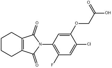 2-[2-chloro-5-(1,3-dioxo-4,5,6,7-tetrahydroisoindol-2-yl)-4-fluoro-phe noxy]acetic acid Struktur