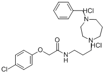 Acetamide, 2-(4-chlorophenoxy)-N-(3-(hexahydro-4-(phenylmethyl)-1H-1,4 -diazepin-1-yl)propyl)-,dihydrochloride,87576-03-2,结构式