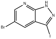 5-ブロモ-3-ヨード-1H-ピラゾロ[3,4-B]ピリジン 化学構造式
