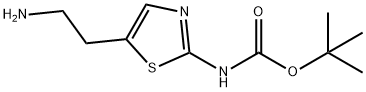 Carbamic  acid,  N-[5-(2-aminoethyl)-2-thiazolyl]-,  1,1-dimethylethyl  ester Structure