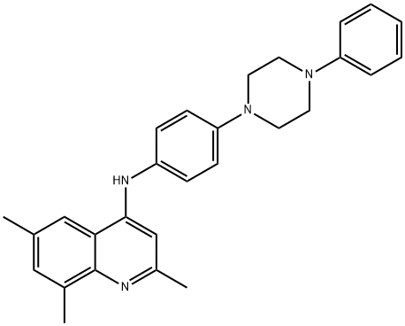 N-(4-(4-Phenyl-1-piperazinyl)phenyl)-2,6,8-trimethyl-4-quinolinamine 化学構造式