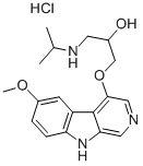 2-Propanol, 1-((6-methoxy-9H-pyrido(3,4-b)indol-4-yl)oxy)-3-((1-methyl ethyl)amino)-, hydrochloride Struktur